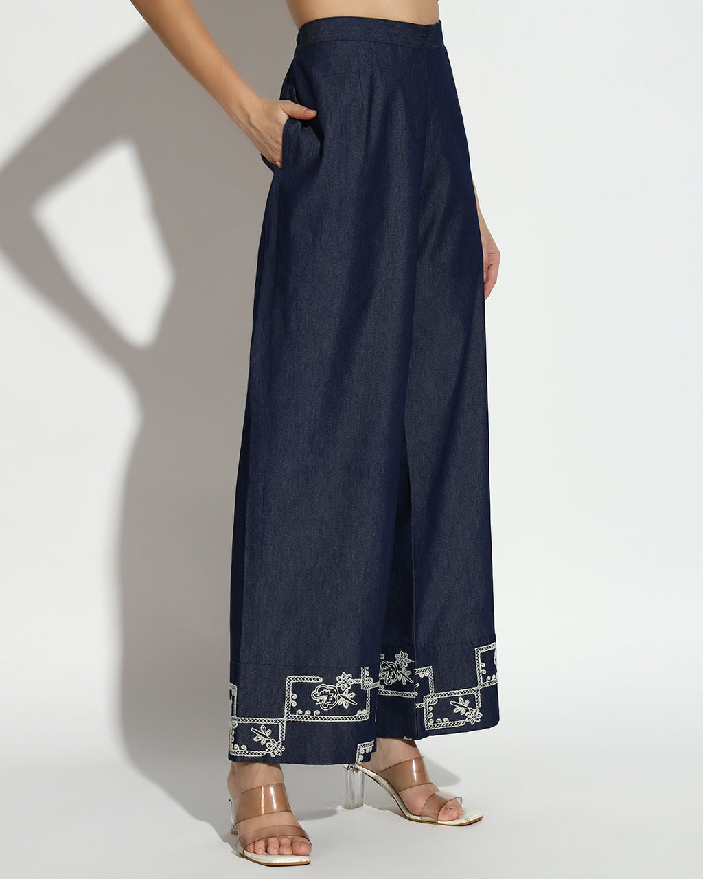 Navy Blue Embroidered Co-ord Set