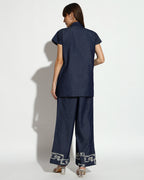 Navy Blue Embroidered Co-ord Set