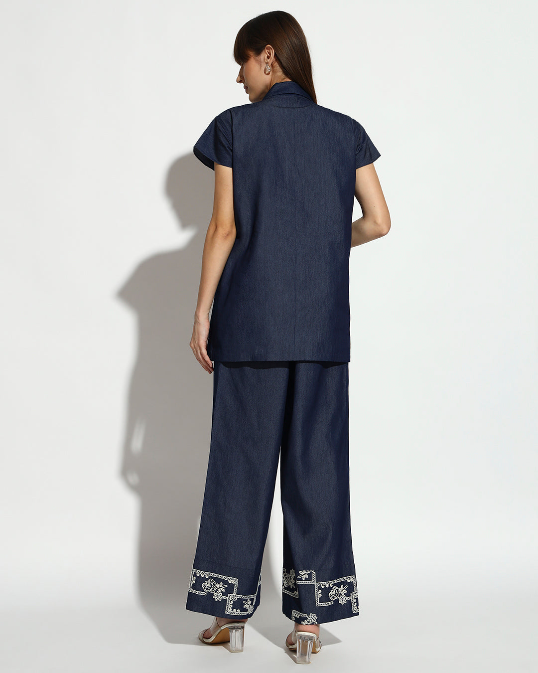 Navy Blue Embroidered Co-ord Set