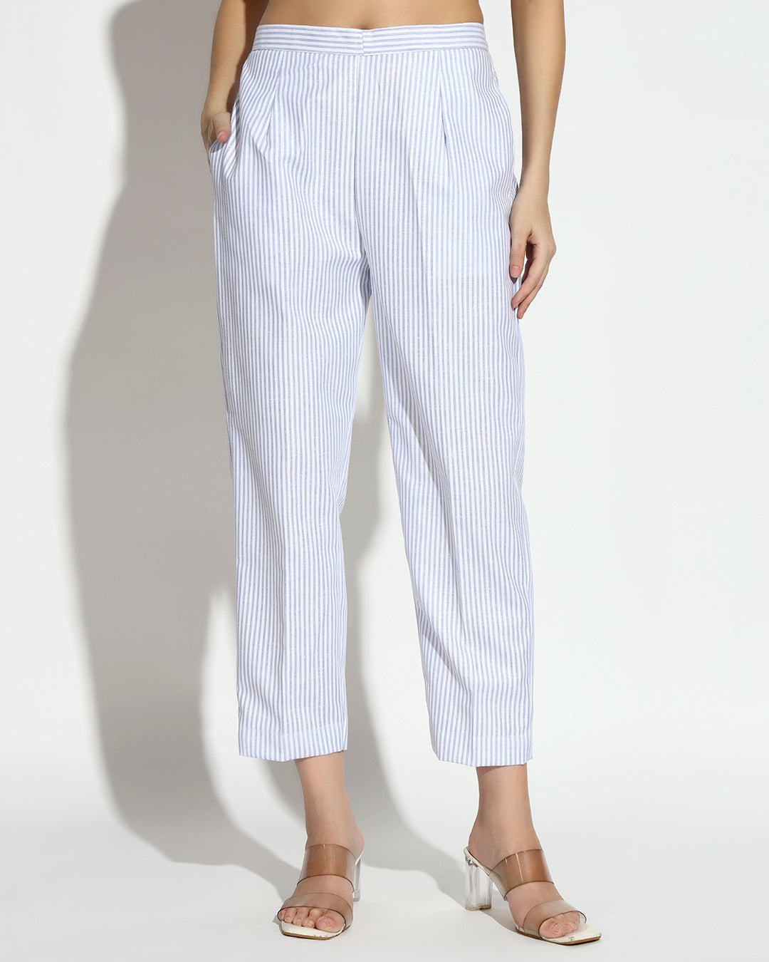 White Striped Shirt & Trouser Co-ord Set