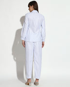 White Striped Shirt & Trouser Co-ord Set