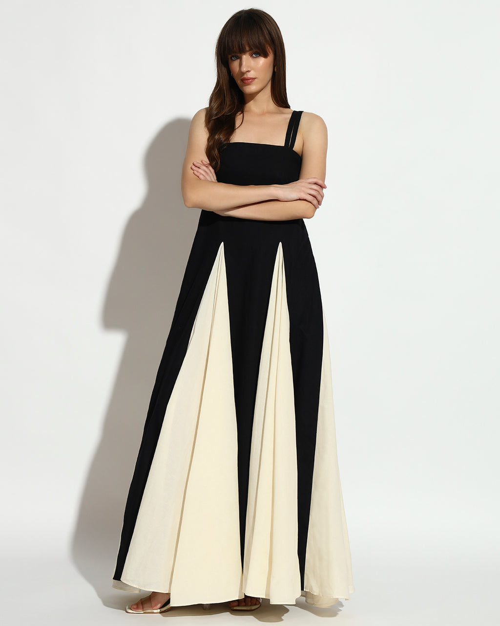 Monochrome Flare Maxi Dress