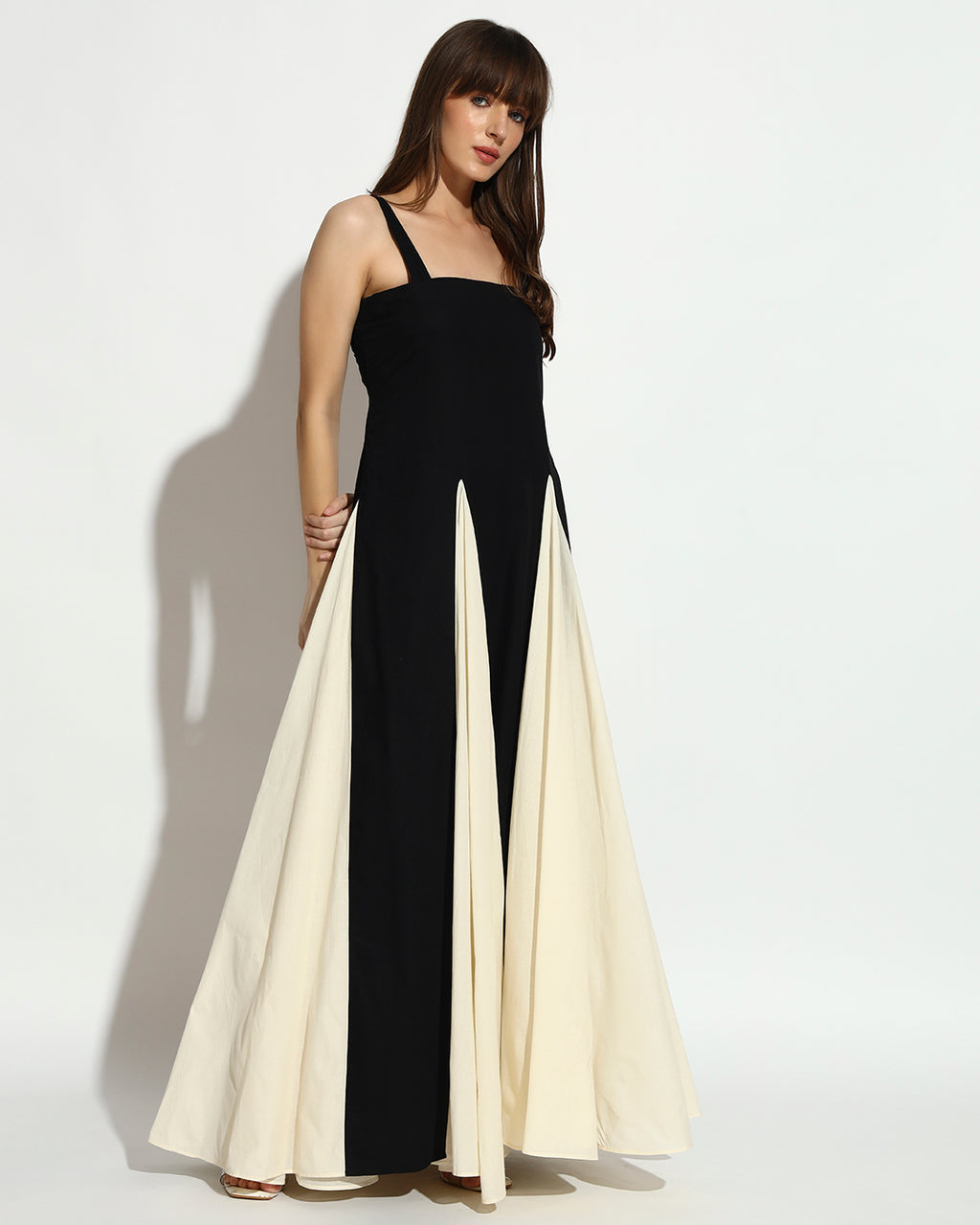 Monochrome Flare Maxi Dress
