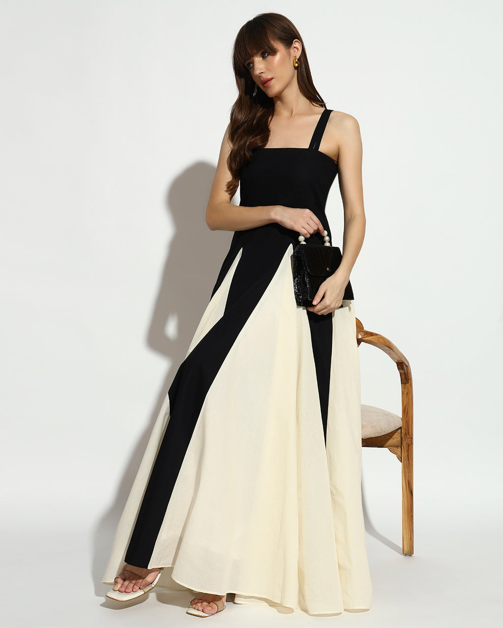 Monochrome Flare Maxi Dress