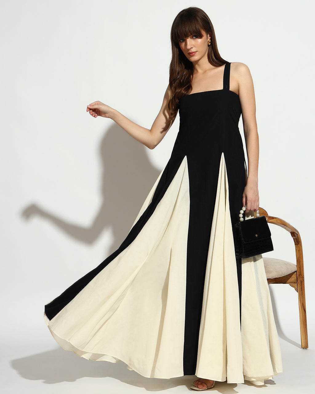 Monochrome Flare Maxi Dress