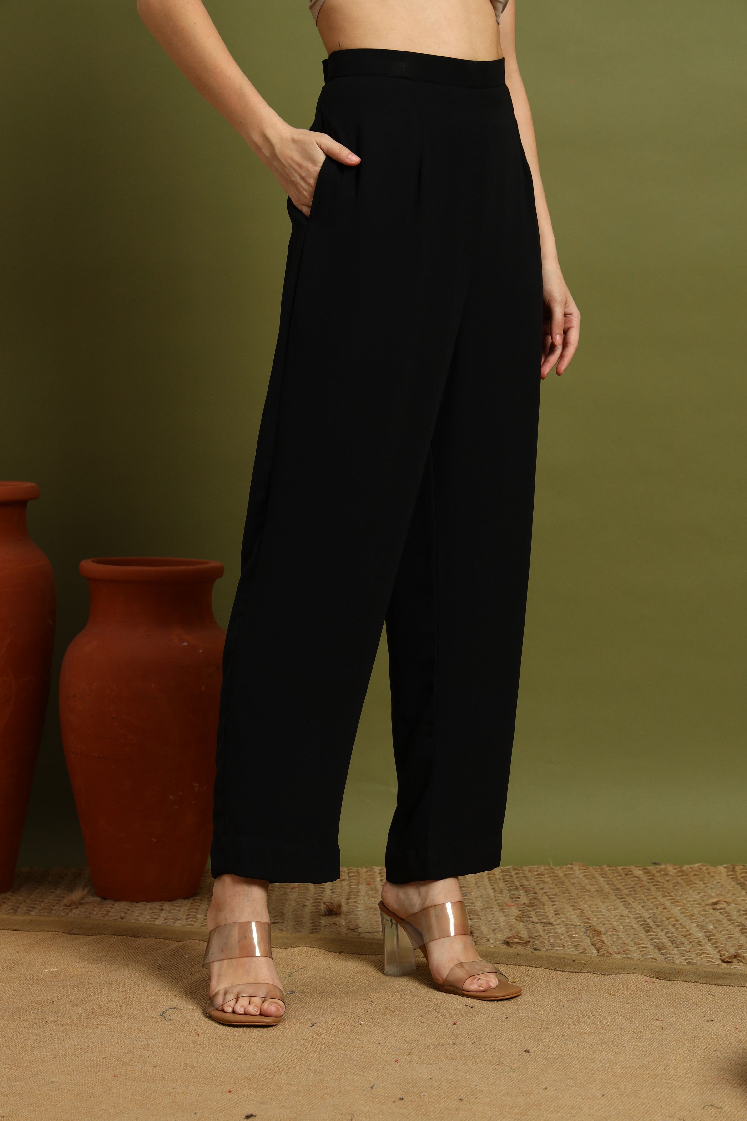 Black Asymmetrical Kurta Set