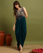 Emerald Green Draped Gown