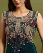 Emerald Green Draped Gown