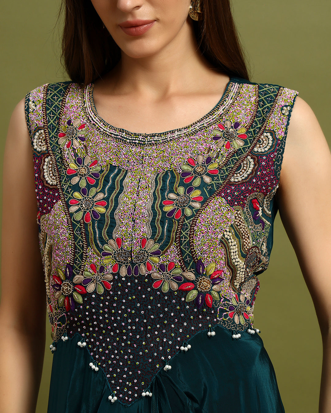 Emerald Green Draped Gown