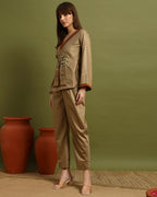 Golden Serenity Embroidered Co-ord Set