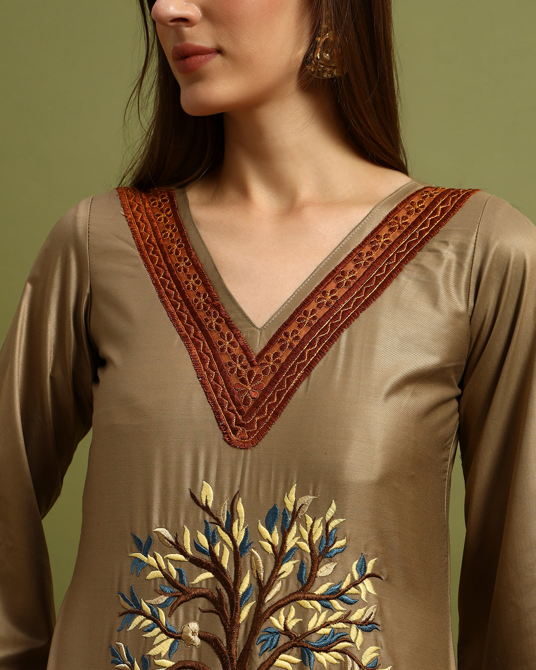 Golden Serenity Embroidered Co-ord Set