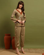 Golden Serenity Embroidered Co-ord Set