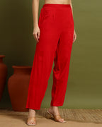 Red Embroidered Kaftan Dress