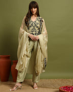 Golden Aura Embroidered Cape Set