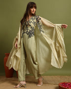 Golden Aura Embroidered Cape Set