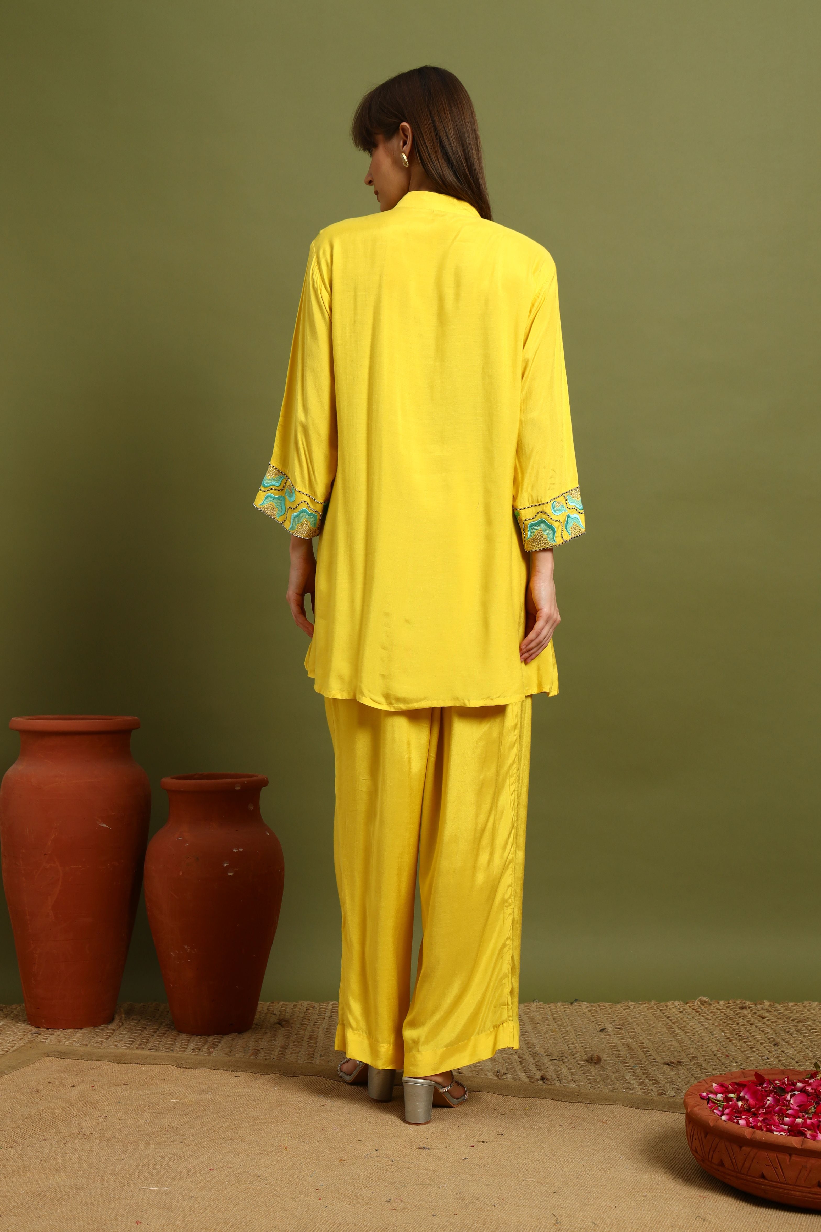 Yellow Embroidered Co-ord Set