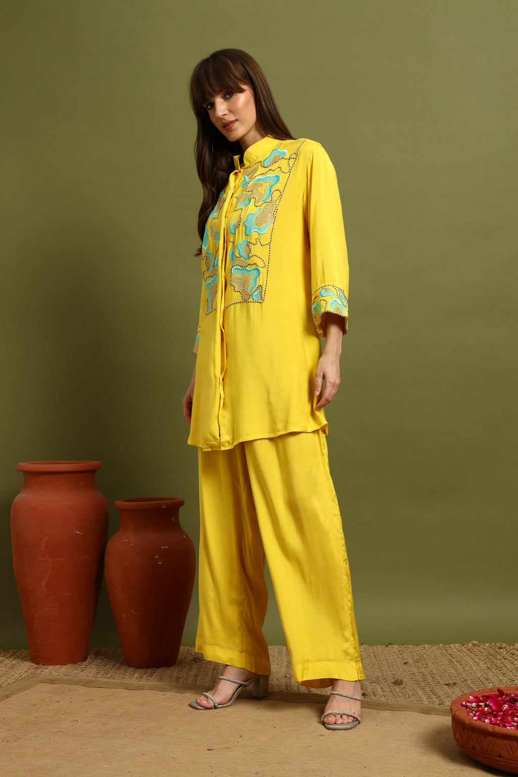 Yellow Embroidered Co-ord Set