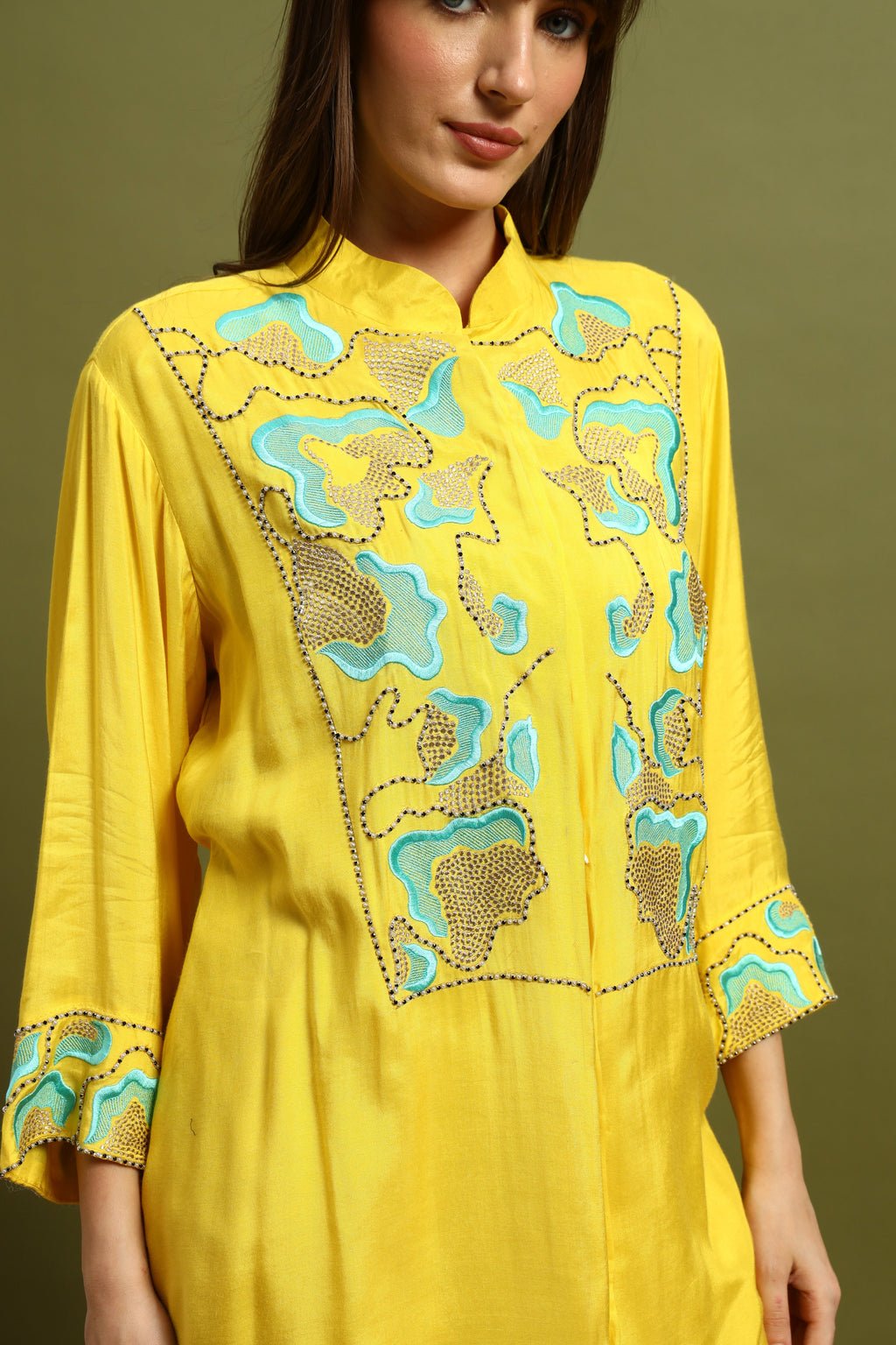 Yellow Embroidered Co-ord Set