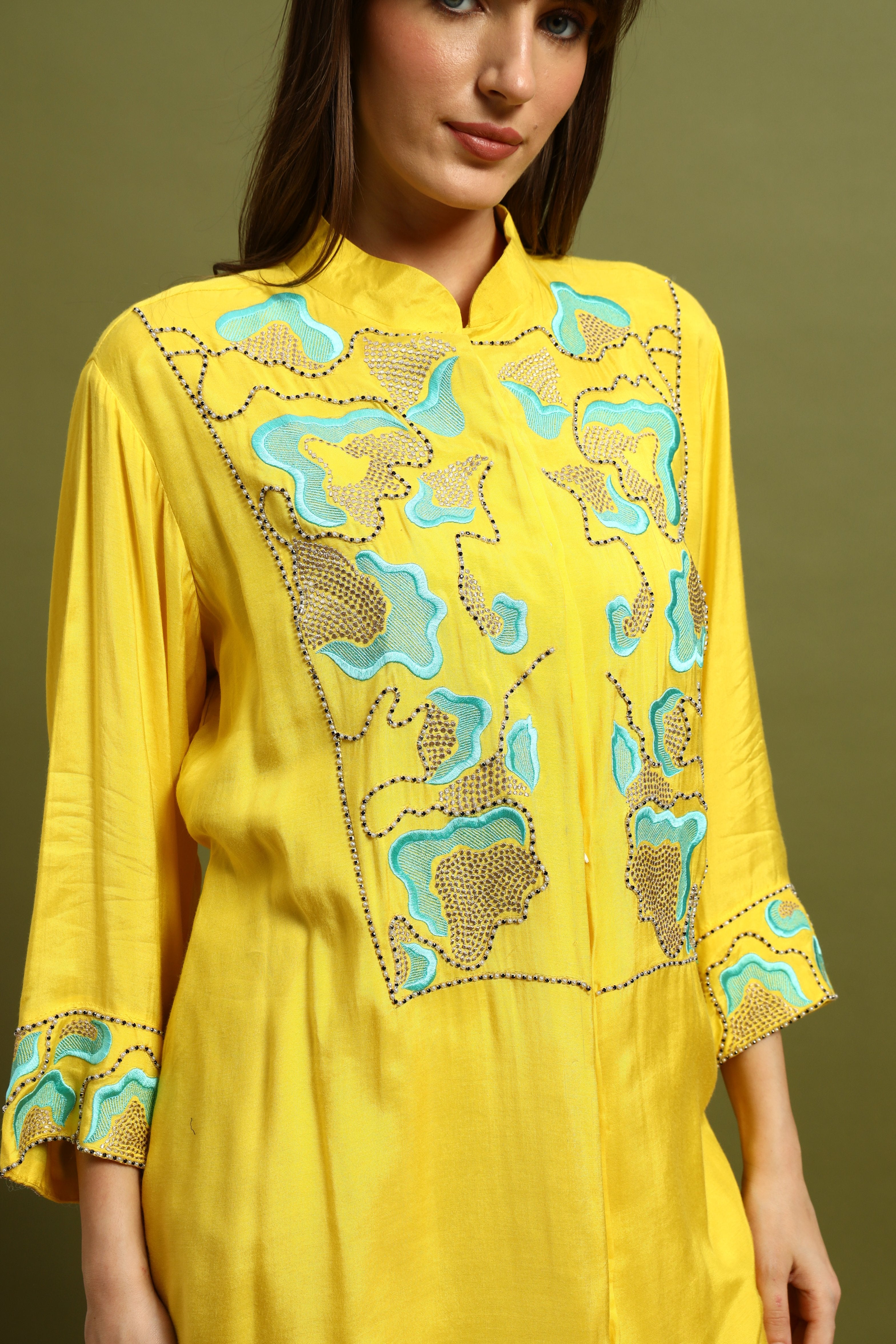 Yellow Embroidered Co-ord Set