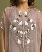 Lilac Mist Sequin Cape Set