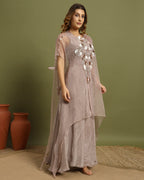 Lilac Mist Sequin Cape Set