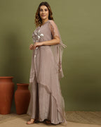 Lilac Mist Sequin Cape Set