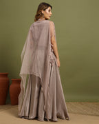 Lilac Mist Sequin Cape Set