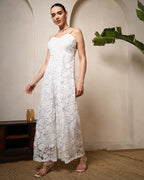 Ivory Lace Spaghetti Jumpsuit