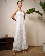 Ivory Lace Spaghetti Jumpsuit