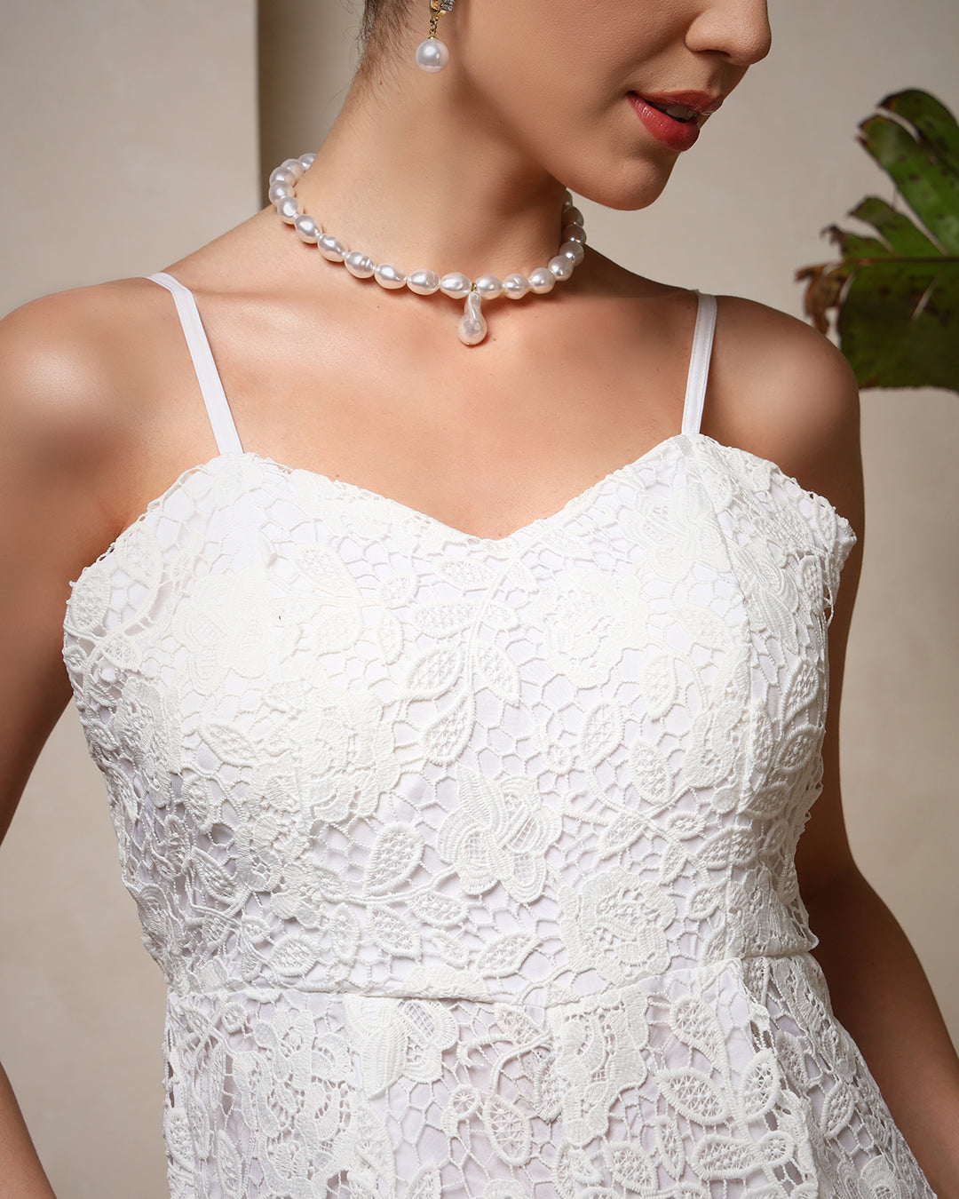 Ivory Lace Spaghetti Jumpsuit