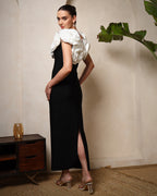 Noir Petal Sculpted Gown