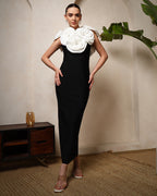 Noir Petal Sculpted Gown