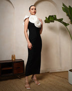 Noir Petal Sculpted Gown