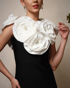 Noir Petal Sculpted Gown