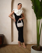 Noir Petal Sculpted Gown