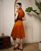 Amber Mocha Belted Shirt Dress