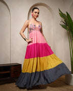 Sunset Bloom Tiered Maxi Dress