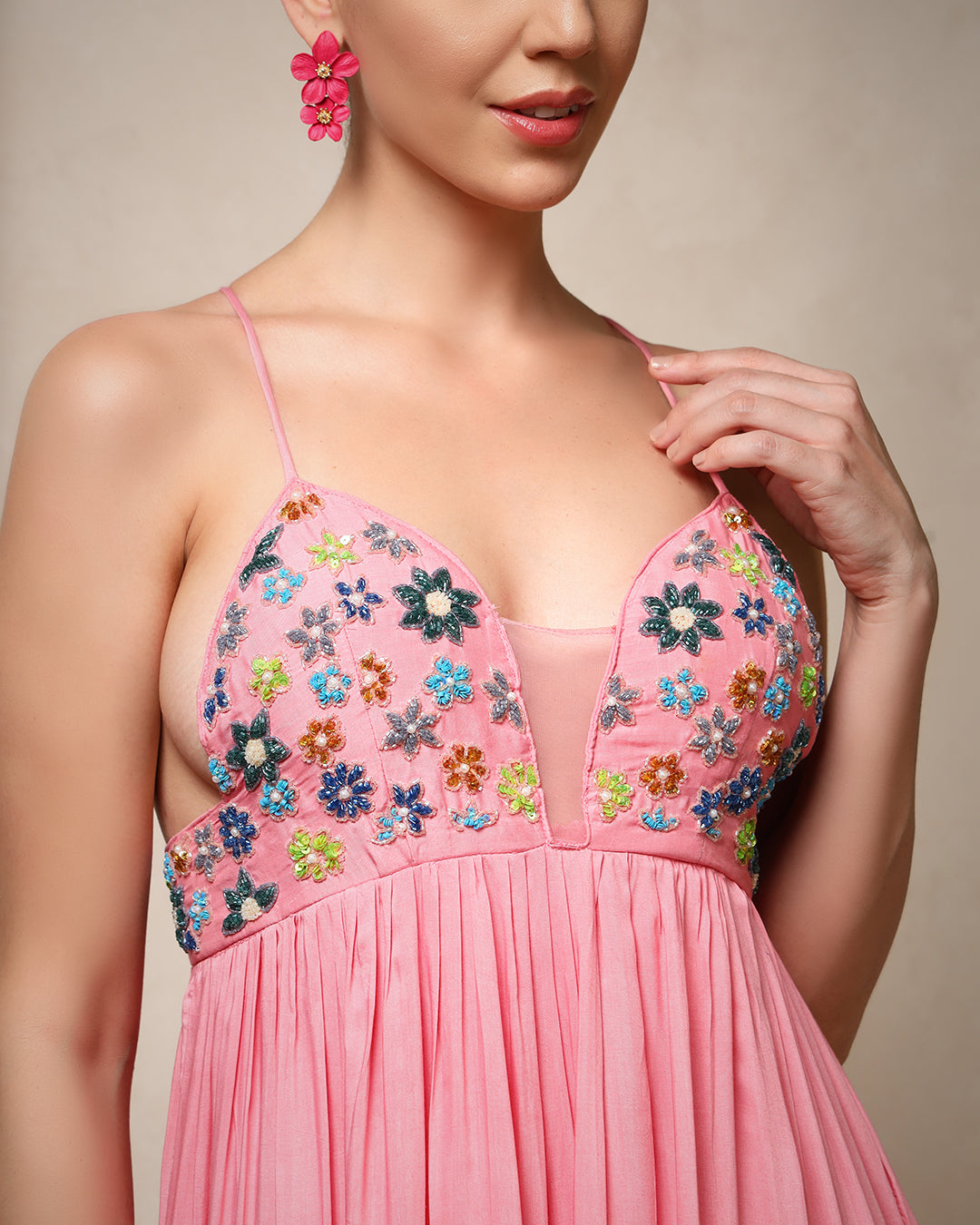 Sunset Bloom Tiered Maxi Dress