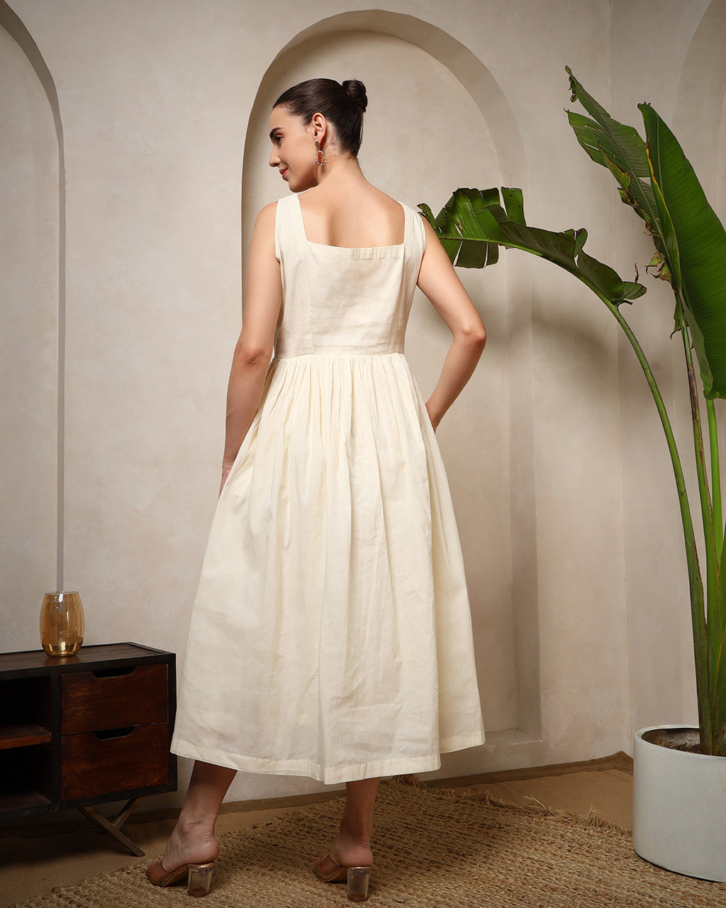 Ivory Bloom Handcrafted Midi Dress