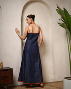 Indigo Charm Denim Maxi Dress