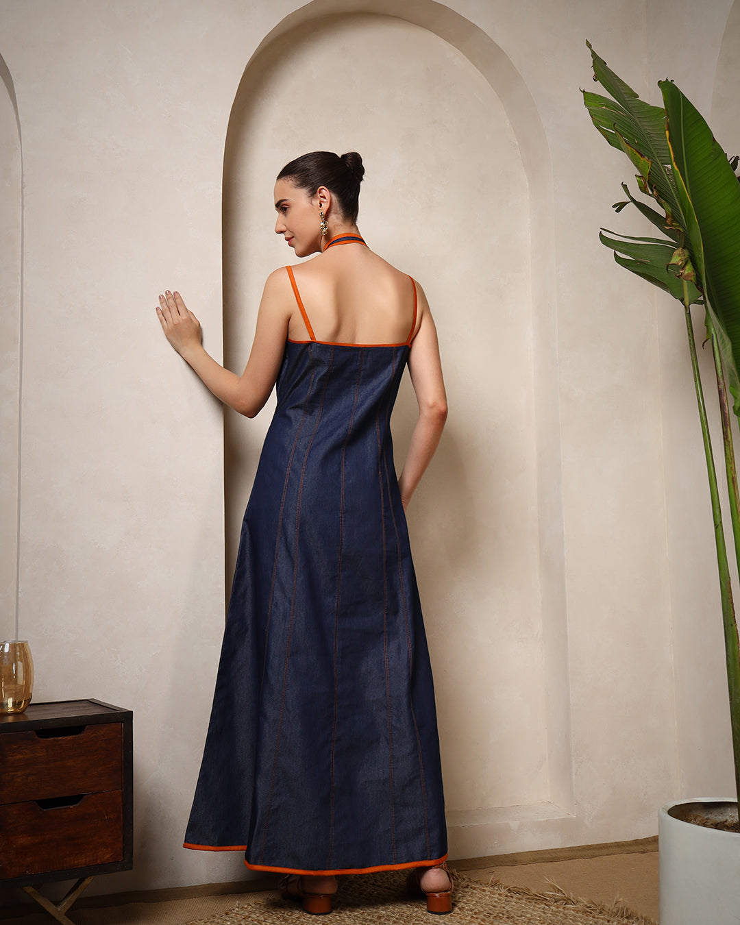 Indigo Charm Denim Maxi Dress