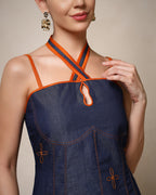 Indigo Charm Denim Maxi Dress