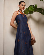 Indigo Charm Denim Maxi Dress
