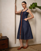Indigo Edge Denim Midi Dress