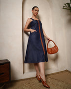 Indigo Edge Denim Midi Dress