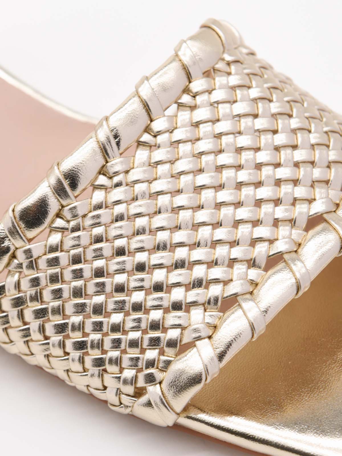 Gold Weave Heels