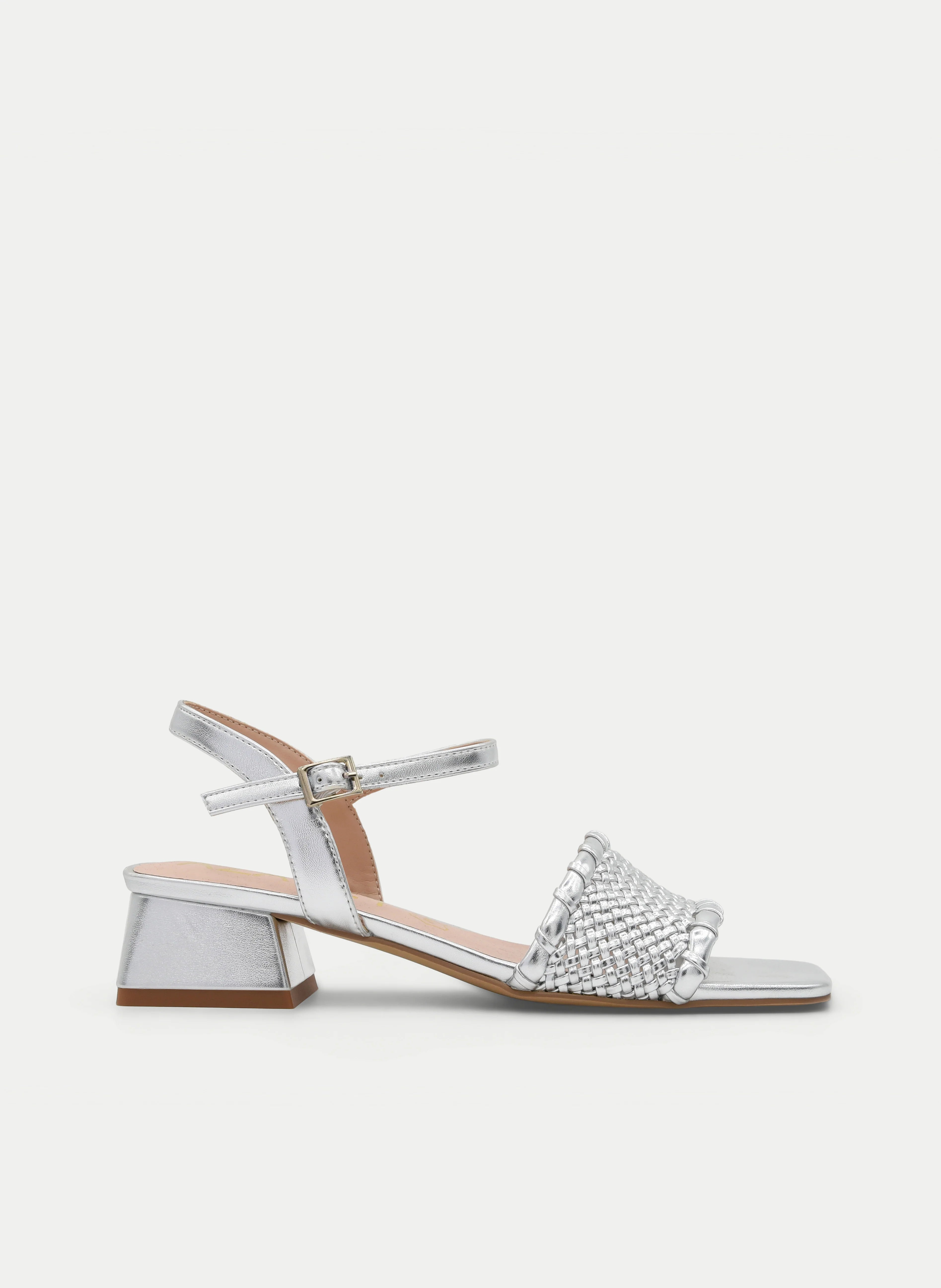 Silver Weave Heels