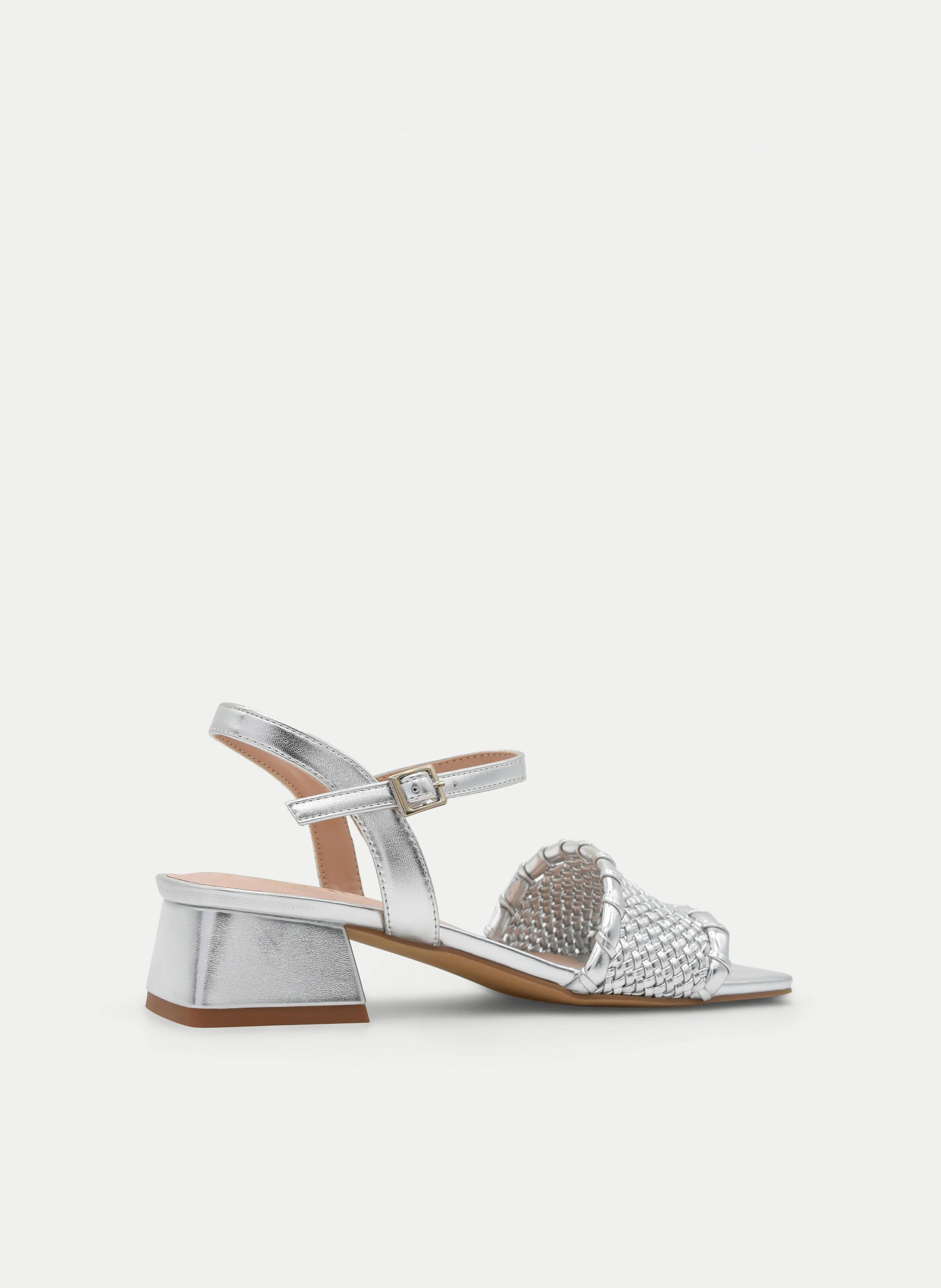 Silver Weave Heels