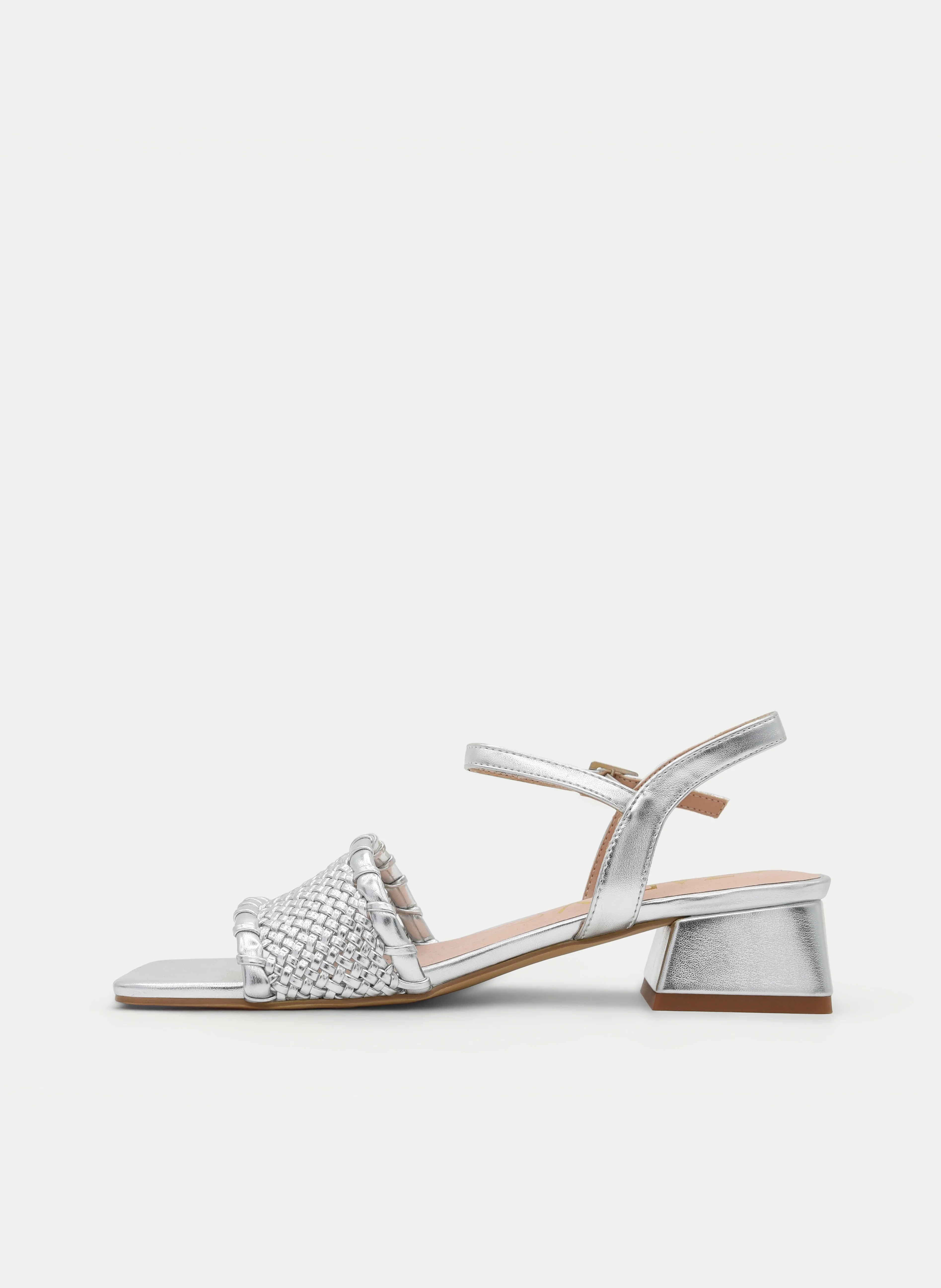 Silver Weave Heels