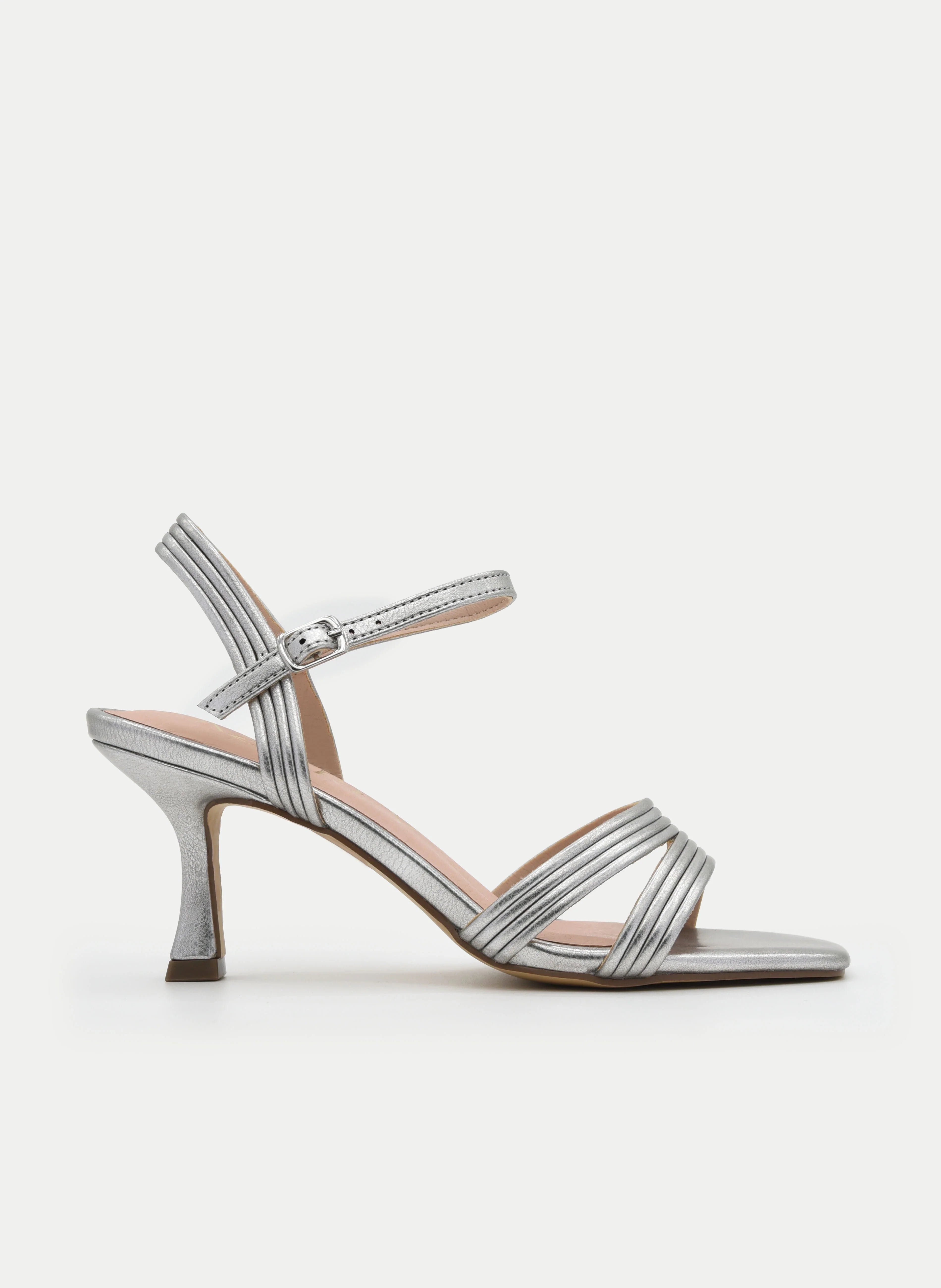 Silver Pleat Stilettos